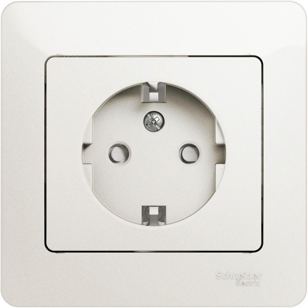 

Розетка с заземлением и шторками (перламутровый) Systeme Electric Glossa GSL000644, Glossa GSL000644
