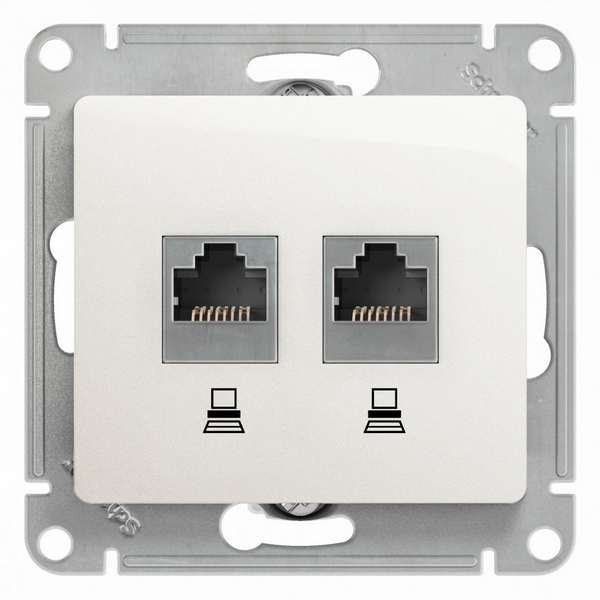 

Розетка двойная Ethernet RJ-45 (перламутровый) Systeme Electric GSL000685KK, GSL000685KK