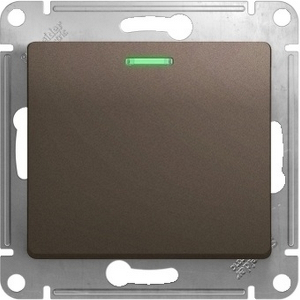 

Выключатель одноклавишный с подсветкой (шоколад) Systeme Electric Glossa GSL000813, Коричневый, Glossa GSL000813