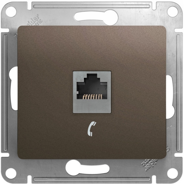 

Телефонная розетка RJ-11 (шоколад) Systeme Electric Glossa GSL000881T, Коричневый, Glossa GSL000881T