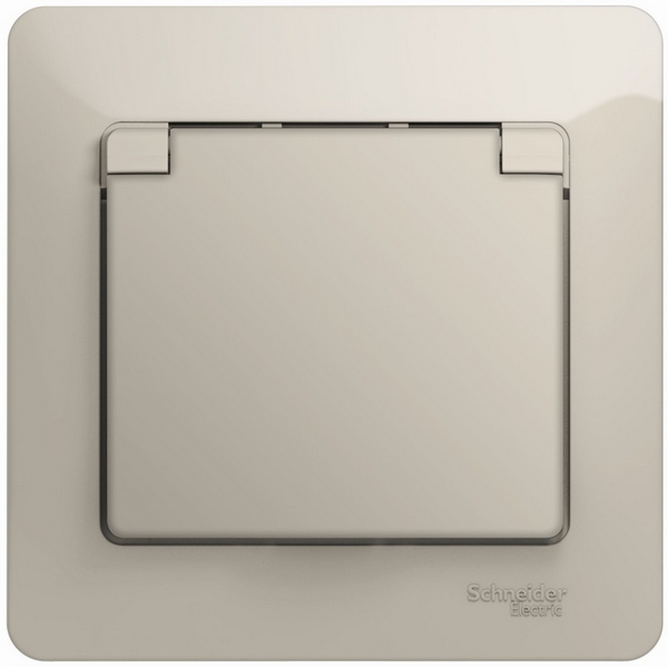 

Розетка встраиваемая с заземлением, шторками и крышкой (молочный) Systeme Electric Glossa GSL000946, Glossa GSL000946