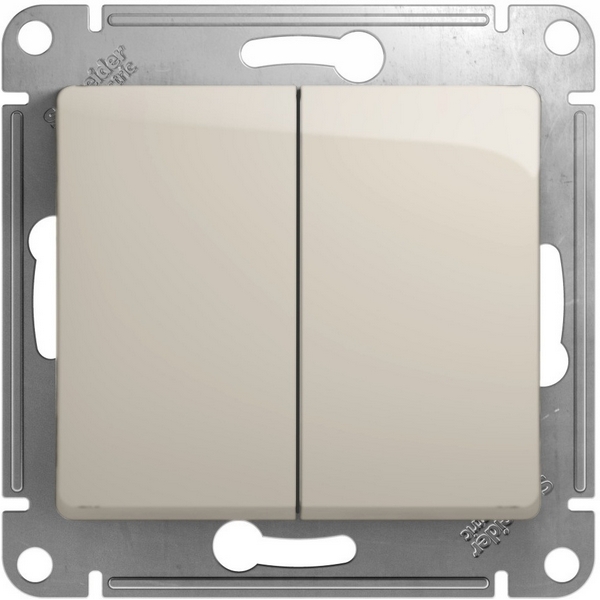

Выключатель встраиваемый двухклавишный (молочный) Systeme Electric Glossa GSL000951, Glossa GSL000951