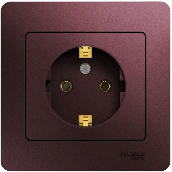 

Розетка с заземлением (баклажановый) Systeme Electric Glossa GSL001142, Фиолетовый, Glossa GSL001142