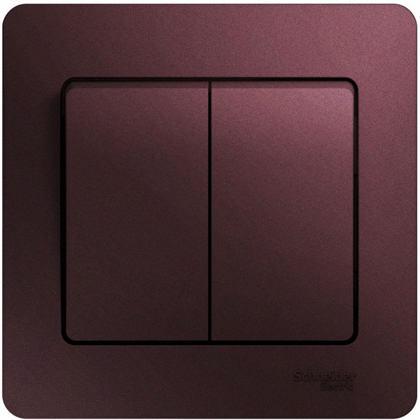 

Выключатель двухклавишный (баклажановый) Systeme Electric Glossa GSL001152, Фиолетовый, Glossa GSL001152