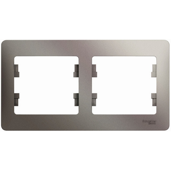 

Рамка на 2 поста (платина) Systeme Electric Glossa GSL001202, Серый, Glossa GSL001202