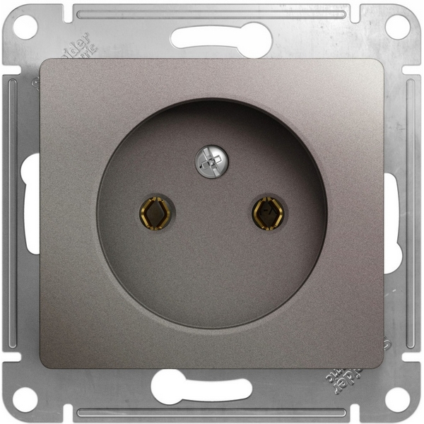 

Розетка без заземления (платина) Systeme Electric Glossa GSL001241, Серый, Glossa GSL001241