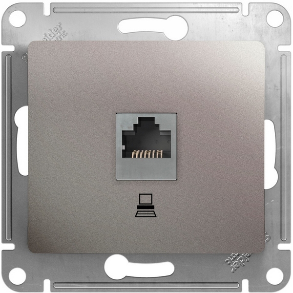 

Розетка Ethernet RJ-45 (платина) Systeme Electric GSL001281K, Серый, GSL001281K