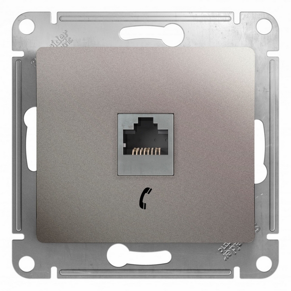 

Телефонная розетка RJ-11 (платина) Systeme Electric Glossa GSL001281T, Серый, Glossa GSL001281T