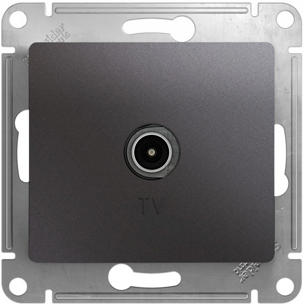 

ТВ-розетка оконечная (графит) Systeme Electric Glossa GSL001393, Черный, Glossa GSL001393
