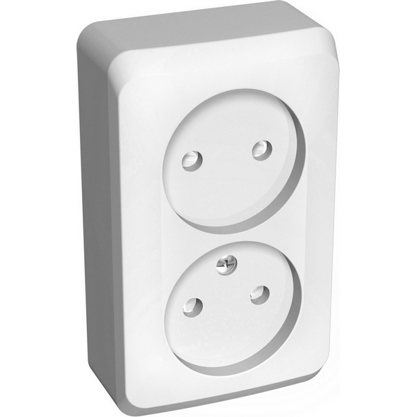 

Розетка двойная без заземления со шторками (белый) Systeme Electric Этюд PA16-006B, Этюд PA16-006B