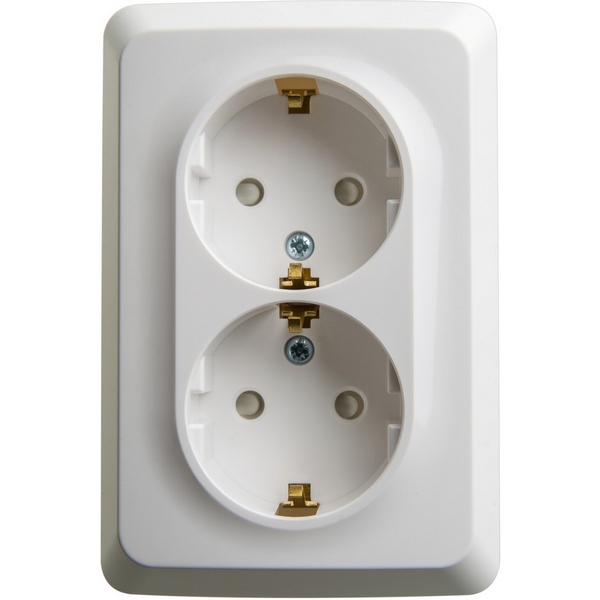 

Розетка двойная с заземлением и шторками (белый) Systeme Electric Etude PA16-108B, Etude PA16-108B