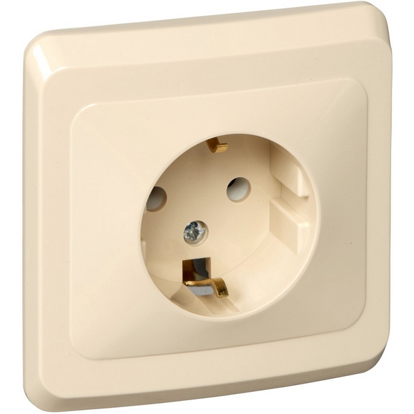 

Розетка с заземлением (кремовый) Systeme Electric Этюд PC16-003K, Этюд PC16-003K