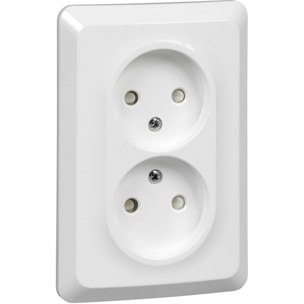 

Розетка двойная без заземления со шторками (белый) Systeme Electric Etude PC16-106B, Etude PC16-106B