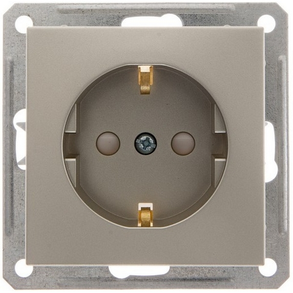 

Розетка с заземлением и шторками (шампань) Systeme Electric RS16-152-4-86, RS16-152-4-86