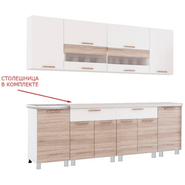 

Готовая кухня БТС Айсбери 2.4 м, Коричневый, Айсбери 00-00012894