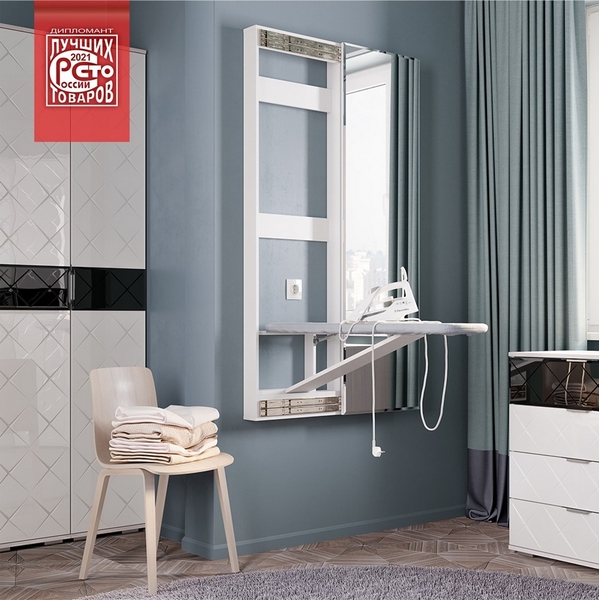 

Гладильная доска Смарт с зеркалом БТС, белый 00-00105280, Смарт 00-00105280