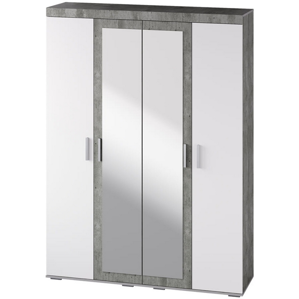 Изображение товара Шкаф четырехстворчатый БТС Инстайл ШК-31 серый бетон белый современный стиль