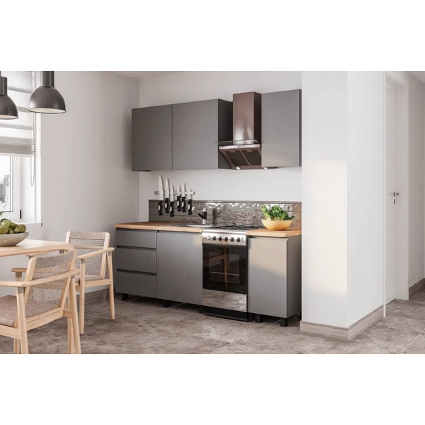 

Готовая кухня БТС Асти 1,6м, Графит, Серый, Асти 00-00164031