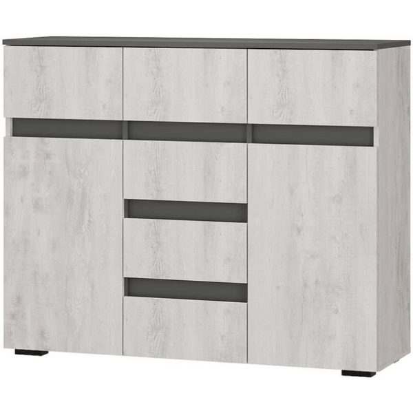 

Комод БТС комбинированный Мрия КМ-15, Бетон пайн светлый, графит, Светлое дерево;черный, Мрия 00-00164665