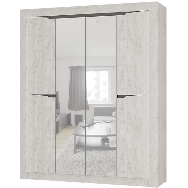 

Шкаф БТС четырехстворчатый Леонардо ШК-14, Бетон пайн светлый, Графит, Леонардо 00-00258544