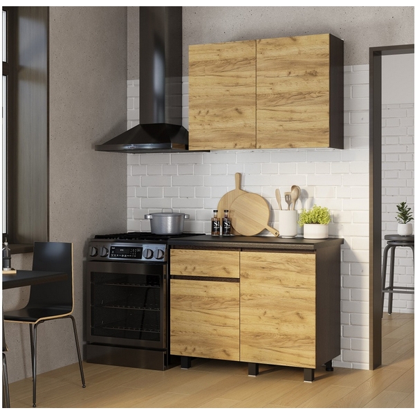 

Готовая кухня БТС Лофт 1.0 м, Венге, Черны янтарь, Темное дерево, Лофт 00-00258658