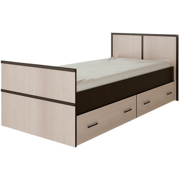 

Кровать без основания 0,9 м "Сакура" венге/лоредо БТС 00-00283730, Бежевый, Сакура 00-00283730