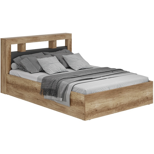 

Кровать БТС 140х200 с настилом ДСП Light Прима, Темное дерево, Прима Н1447169