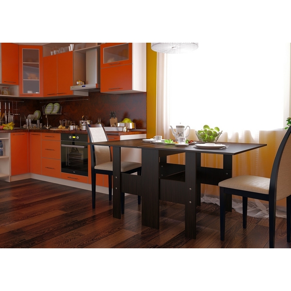 Изображение товара Обеденный раскладной стол БТС Стандарт венге для кухни