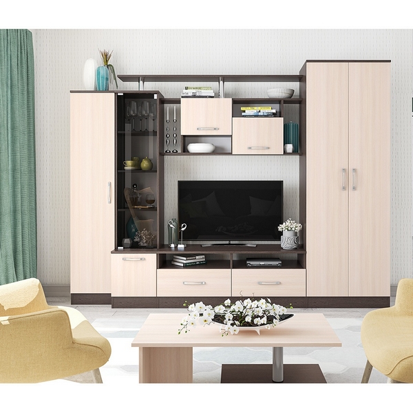 

Стенка ТЭКС в гостиную Оскар-5, венге, Коричневый, Оскар 00-00003563