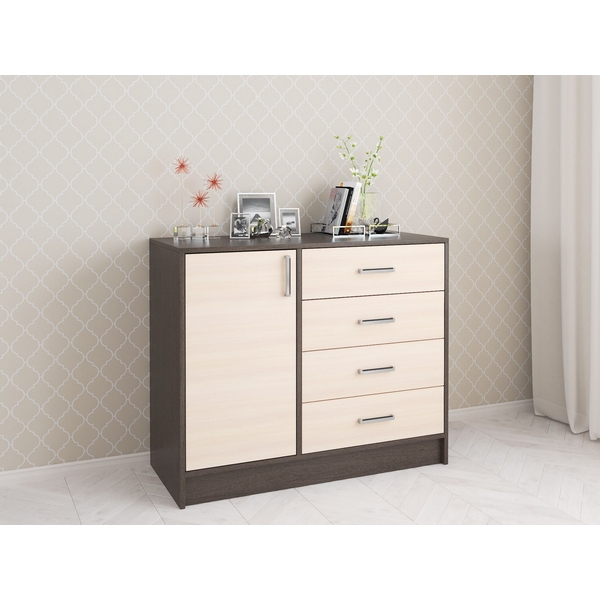 

Комод шириной 100 см ТЭКС большой Катрин 6, венге/дуб молочный, Коричневый, Катрин 00-00003853