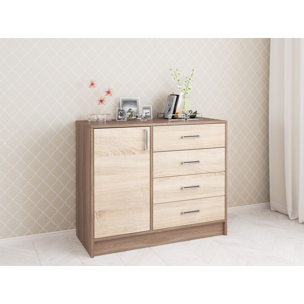 

Комод шириной 100 см ТЭКС большой Катрин 6, ясень шимо/дуб сонома, Коричневый, Катрин 00-00003860