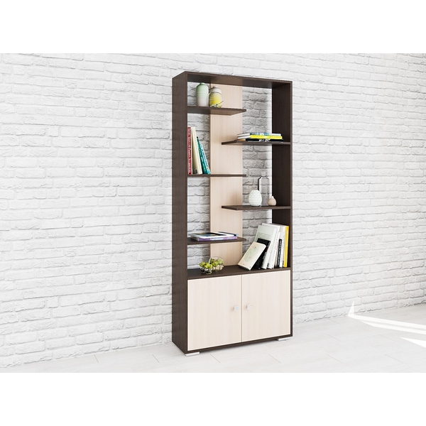 Изображение товара Стеллаж Ромео-4 из ЛДСП коричневого цвета шириной 80 см для гостиной и кабинета