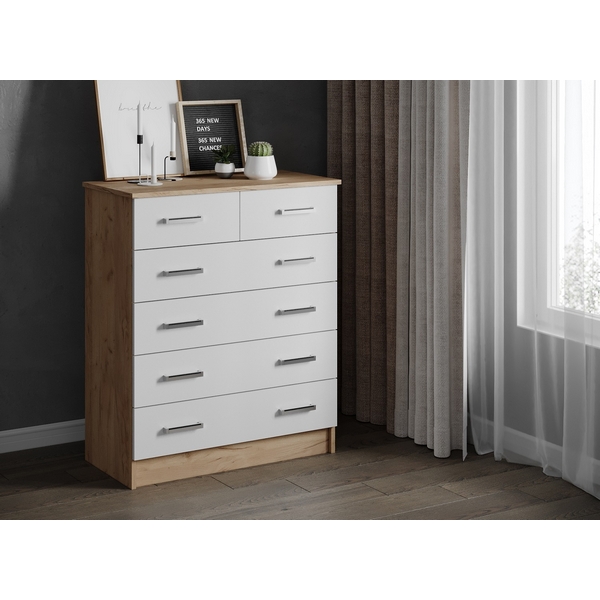 

Комод ТЭКС большой Катрин 5, дуб крафт золотой/белый, Бежевый, Катрин 00-00028770