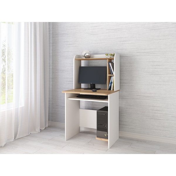 

Стол компьютерный ТЭКС Грета-1, белый/дуб крафт, Бежевый, Грета 00-00028786