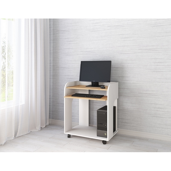 

Стол компьютерный ТЭКС Грета-10, белый/дуб крафт, Бежевый, Грета 00-00028790