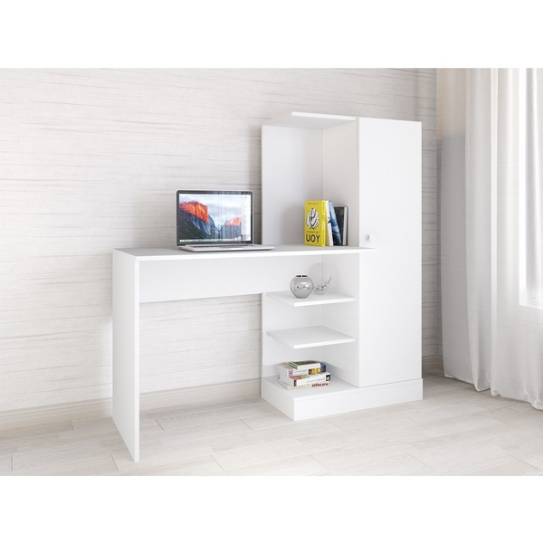 Изображение товара Компьютерный стол ТЭКС Квартет-6 белый современный для детской и кабинета