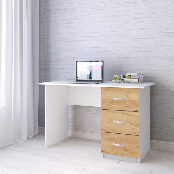 

Стол письменный ТЭКС Сити-1, белый/дуб крафт, Бежевый, Сити 00-00028795