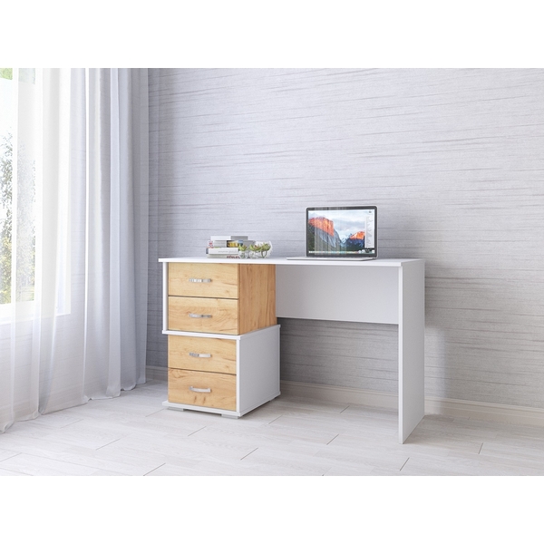 

Стол письменный ТЭКС Сити-2, белый/дуб крафт, Бежевый, Сити 00-00028797