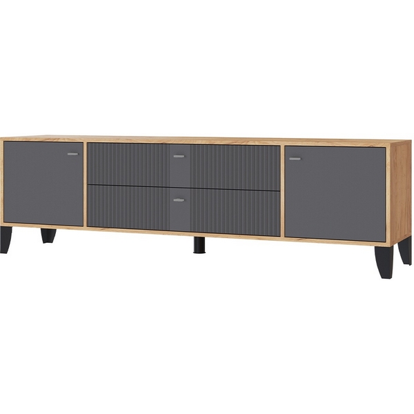 

Тумба под телевизор ТЭКС Парус-10, Дуб крафт золотой, Карбон вулкан, Светлое дерево;серый, Парус 00-00142949