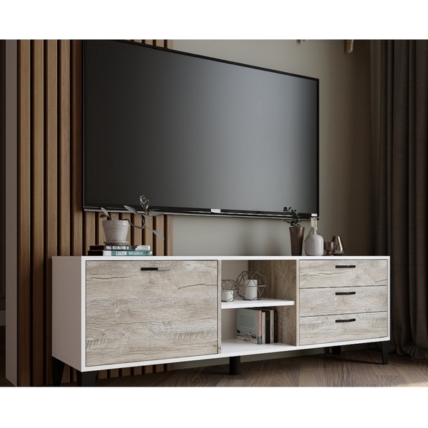 

Тумба под телевизор ТЭКС Парус-9, белый/дуб юкон, Парус 00-00142956