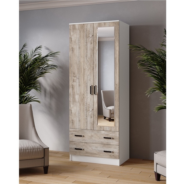 

Шкаф с Зеркало ТЭКСм Лагуна 80 см, белый/дуб юкон, Лагуна 00-00142962