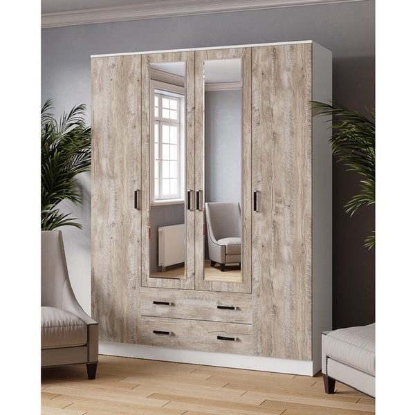 

Шкаф ТЭКС для одежды и белья Лагуна 160 см, белый/дуб юкон, Лагуна 00-00142963