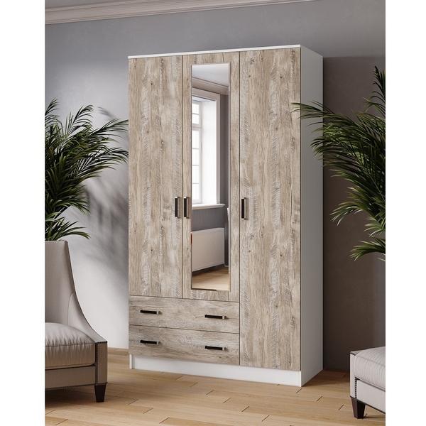 

Шкаф с Зеркало ТЭКСм Лагуна 120 см, белый/дуб юкон, Лагуна 00-00142966