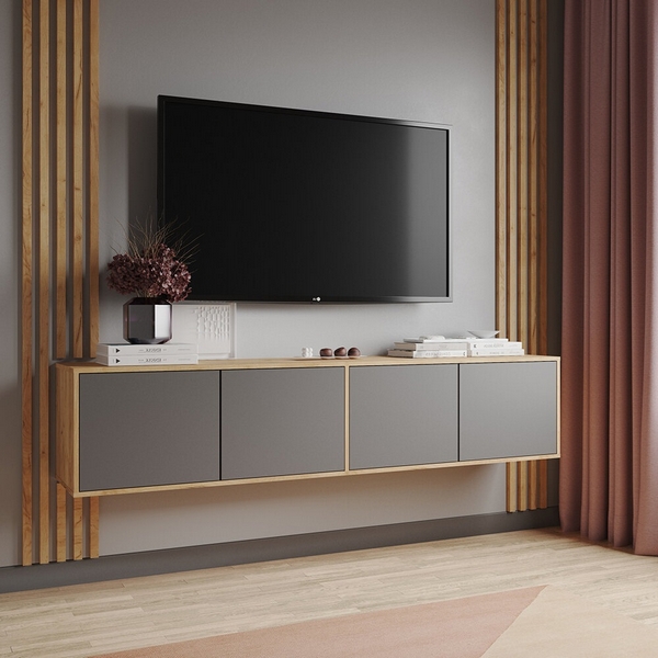 

Тумба ТЭКС ТВ подвесная Парус-11, дуб крафт золотой/графит серый, Светлое дерево;серый, Парус 00-00161843