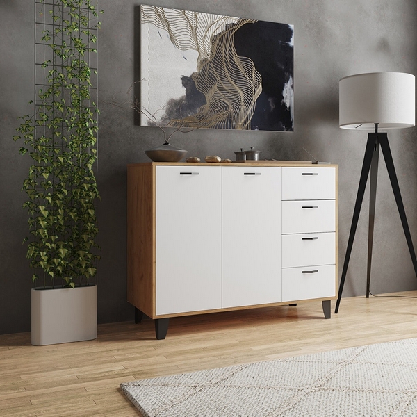 

Комод ТЭКС Катрин-12, дуб крафт золотой/белый, Дуб золотистый;белый, Катрин 00-00161849