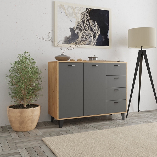 

Комод ТЭКС Катрин-12, графит, Крафт золотой;графит, Катрин 00-00161851