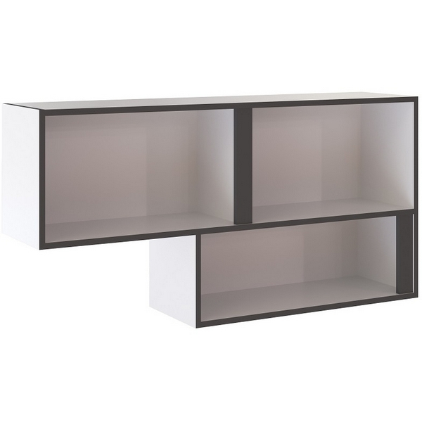 Изображение товара Навесная открытая полка Асцелла Белый и Графит серый ТЭКС