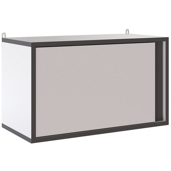 Изображение товара Навесная закрытая полка ТЭКС Асцелла белая серый графит для гостиной и спальни