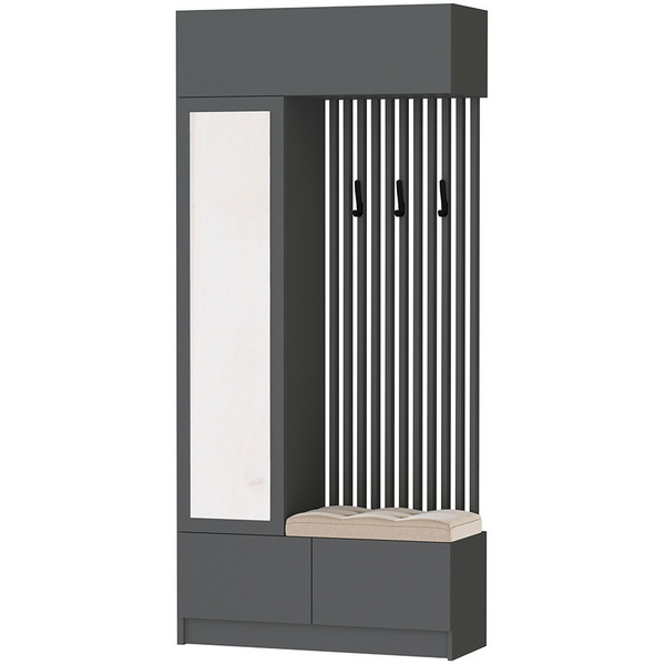 Изображение товара Мини-Прихожая ТЭКС Руэлла графит серый для хранения одежды и аксессуаров