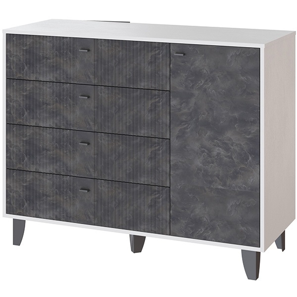 

Комод ТЭКС Катрин-13, Белый, Мальта грей, Белый;серый, Катрин 00-00185573
